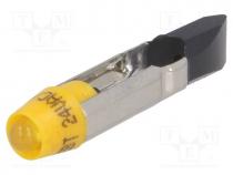 LED lamp, yellow, T5,5, 24VDC, 24VAC