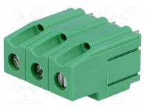 Connector  PCB terminal block, terminal, 67A, 690V, PIN  3, on PCBs