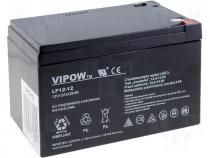 Rechargeable acid cell 12V 12Ah 151x98x95mm VIPOW