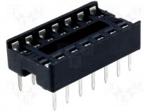 Socket for DIL ICs 14pin 7.62mm RM2.54mm