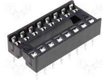 Socket for DIL ICs 16pin 7.62mm RM2.54mm