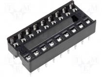 Socket for DIL ICs 18pin 7,62mm RM2,54mm