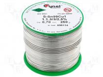 Solderwire, lead free, with copper addition 0,7mm/0,25k