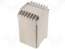 Enclosure for DIN rail, with 12 terminals 65x70x112,6mm