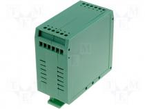 Enclosure for DIN rail, with 12 terminals 40x79,5x74mm