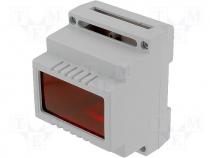 ABS enclos. DIN rail mount 70x89x65 scr. moun.red filt.