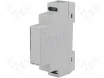 ABS enclosure, DIN rail mount 63x90x17 snap fastener