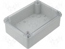 Enclosure universal ABS tran. cover PC IP65 180x130x60