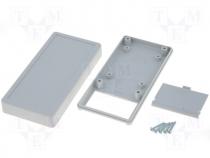 Polystyrene enclosure grey ABS 130x65x25mm with cover