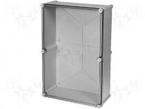 Polycarbonate enclosure SOLID 560x380x180mm transp. cov