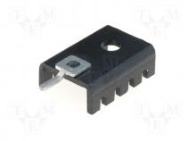 Heatsink, U type 21K/W 6,35mm, blackened TO220,TO202