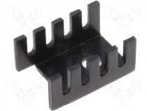 Heatsink, U type 22K/W 9,53mm, blackened TO220,TO202