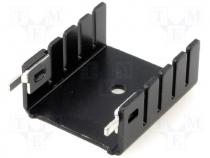 Heatsink black finished U 13K/W 30mm for solder mount