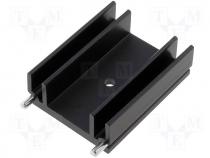 Heatsink black finished type U 13K/W 37,5mm for TO220