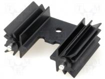 Heatsink black finished L=25,4mm 12,6K/W for TO220