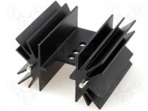 Heatsink black finished type H 6,2K/W 38mm for TO220