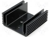 Heatsink black finished type U, 50mm, TO3