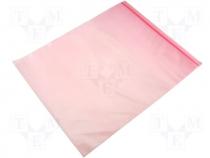 Polyethylene bag, zip closure 254x305mm, pink