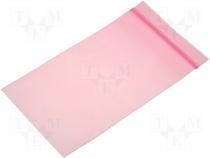 Polyethylene bag, zip closure 76x127mm, pink