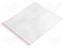 Polyethylene bag, zip closure 100X100mm/100pcs