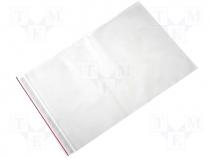 Polyethylene bag, zip closure 200X300mm/100pcs