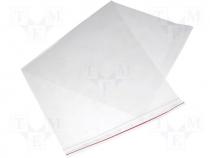 Polyethylene bag, zip closure 200X400mm/100pcs