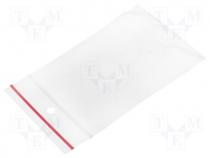 Polyethylene bag, zip closure 60X80mm/100pcs