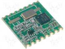 Miniature RF transceiver -118/17dBm 868MHz FSK SPI SMD