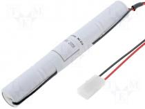 Rechargeable battery 4,8V 1500mAh 23x172mm leads