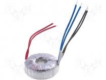 Toroidal mains transformer, 100W, 230/2x17V