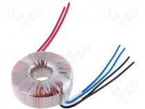 Toroidal mains transformer, 100W, 230/2x21V