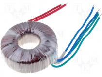 Toroidal mains transformer, 120W, 230/2x12V