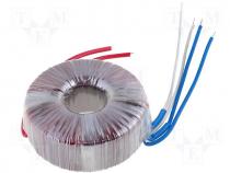 Toroidal mains transformer, 200W, 230/2x28V