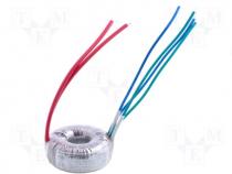 Toroidal mains transformer, 35W, 230/2x12V