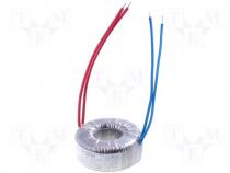 Toroidal mains transformer, 50W, 230/14V