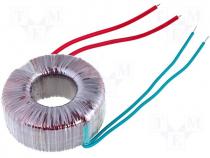 Toroidal mains transformer, 50W, 230/19V