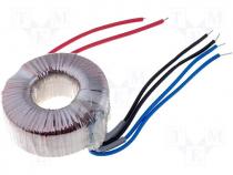 Toroidal mains transformer, 50W 230/2x12V