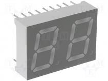 Display LED double 7-segment 13mm green 1.3-2mcd anode