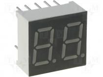 Led displays - Display LED double 7-segment 9.2mm red 1-1.8mcd anode