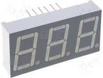 Led displays - Display LED triple 7-segment 14mm green 6mcd anode