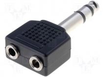 Adaptor 2xJack socket 3.5 stereo-Jack plug 6.3 stereo