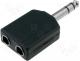 Av Adaptors - Adaptor 2xJack socket 6.3 stereo-Jack plug 6.3 stereo