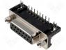 DHP8-15F - Connector D Sub female angled 7 2 mm standard PIN 15 THT