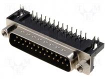 Connector D-Sub - Connector D Sub male angled 7 2 mm standard PIN 25 THT 5A