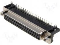 DHP8-37F - Connector D Sub female angled 7 2 mm standard PIN 37 THT