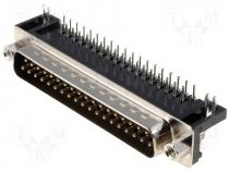 DHP8-37M - Connector D Sub male angled 7 2 mm standard PIN 37 THT 5A