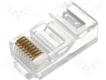 Connector RJ45 plug PIN 8 IDC crimped on cable