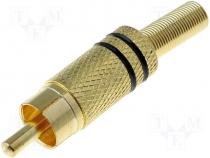 Connectors AV - Phono plug gold plated black