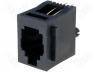 Rj Connector - Connector RJ9 socket PIN 4 straight with panel stop blockade