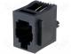 RJ9GP - Connector RJ9 socket PIN 4 straight with panel stop blockade